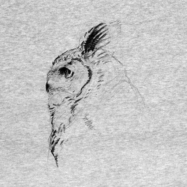 Great Horned Owl Art Sketch by RebeccaLatham